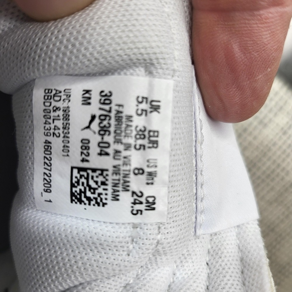 PUMA Shoes Womens Size 8 White Black Gum Sole Low Top Casual Sneakers 397636-04 - Picture 6 of 7